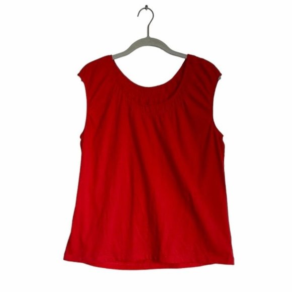Preswick & Moore Tops - Preswick & Moore Women's Petite Ruched Tank in Coral Red - Size PL
